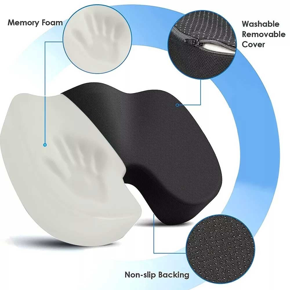 Seat Pillow Coccyx Orthopaedic Back Pain Relief Memory Foam Cushion Practical