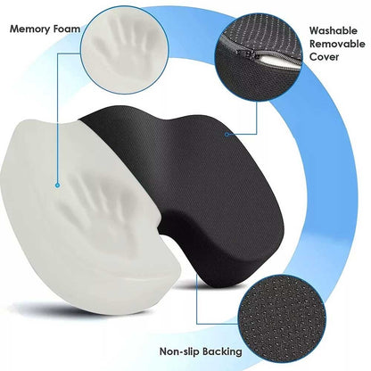 Seat Pillow Coccyx Orthopaedic Back Pain Relief Memory Foam Cushion Practical