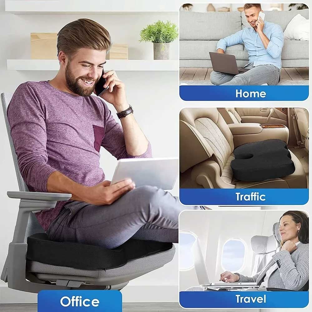 Seat Pillow Coccyx Orthopaedic Back Pain Relief Memory Foam Cushion Practical
