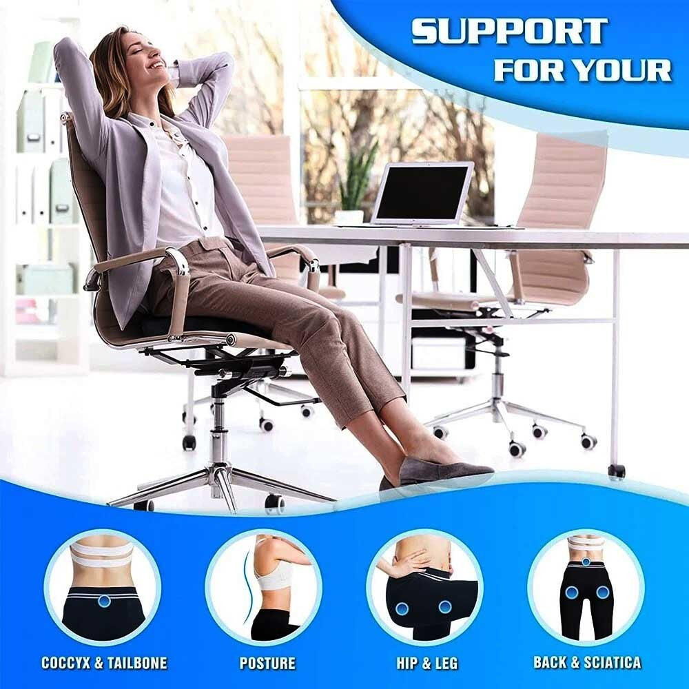 Seat Pillow Coccyx Orthopaedic Back Pain Relief Memory Foam Cushion Practical