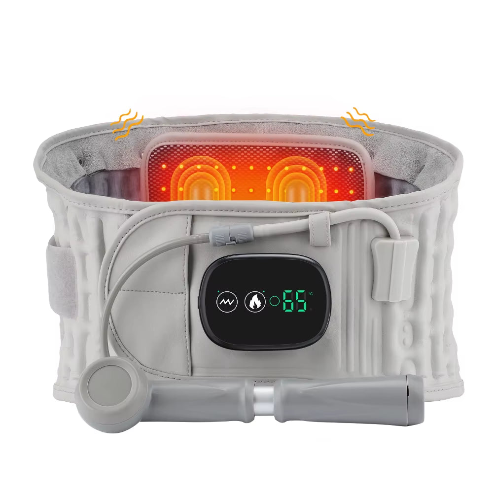 Inflatable Decompression Belt with Rechargeable Battery Inflatable Lumbar Traction Device Heating Waist Massage Back Pain Relief