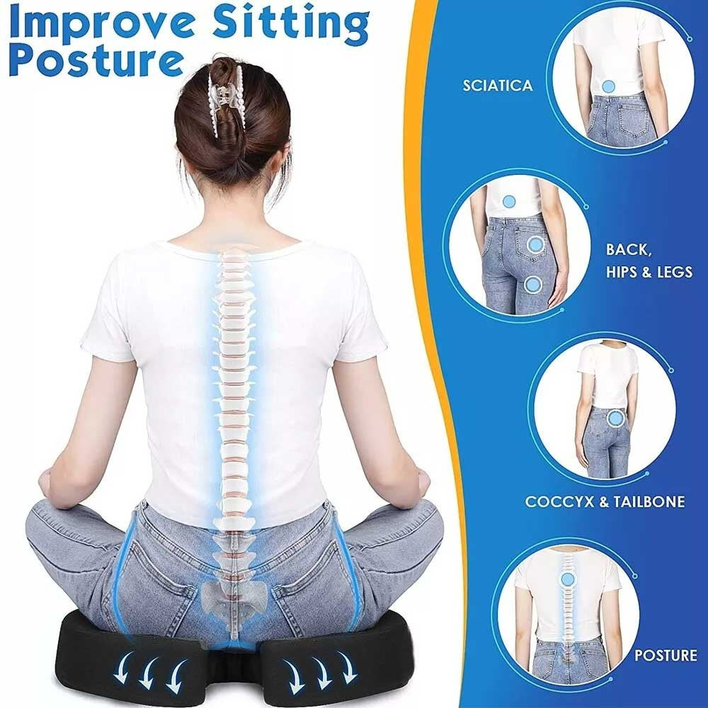 Seat Pillow Coccyx Orthopaedic Back Pain Relief Memory Foam Cushion Practical